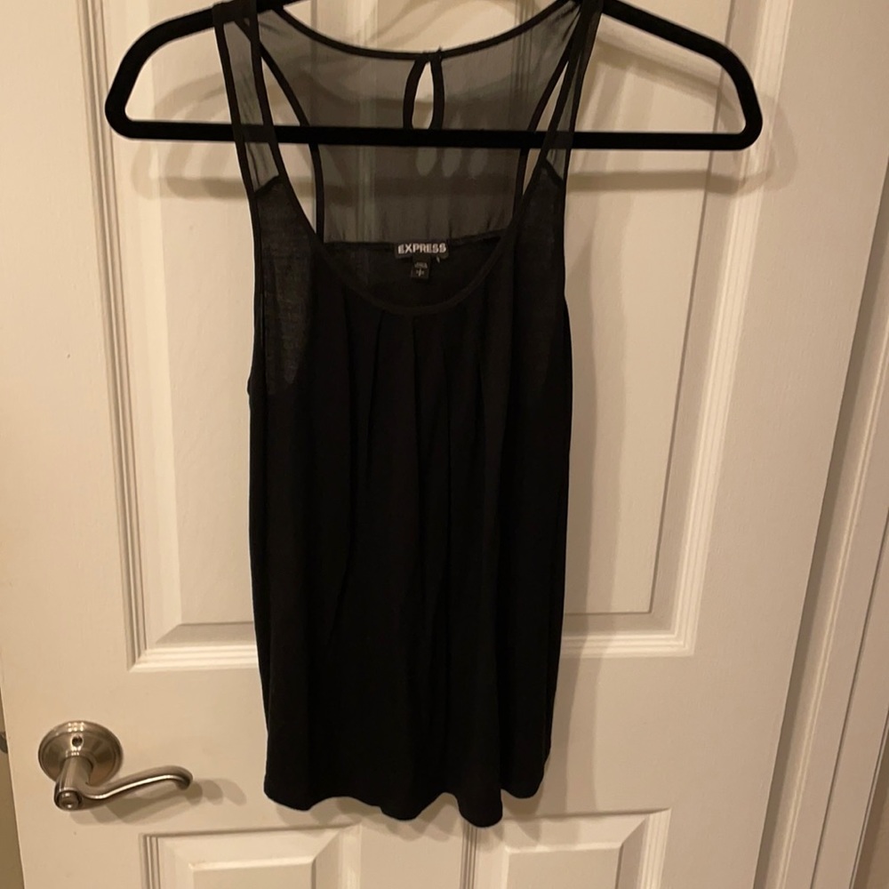 Black sheer abs cotton top